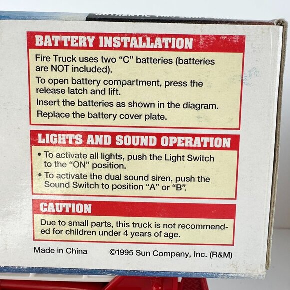 Sunoco Areal Tower 13" Fire Truck Lights & Sound 1995 Model - Picture 2 of 8